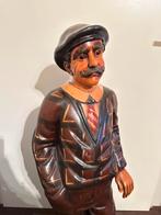 Vintage houten golf decorpop (jaren ‘70), Verzamelen, Beelden en Beeldjes, Ophalen, Gebruikt, Mens