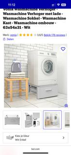 Vonia verhoger met lade – wasmachine / droger – wit 63x54x31, Ophalen, Zo goed als nieuw
