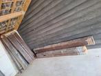 4 Massief eiken balken/palen, Doe-het-zelf en Verbouw, Hout en Planken, Ophalen, Gebruikt, Eiken, 50 mm of meer