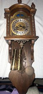 Antieke Warmink Sallander Klok met Gewichten en Maanstand, Ophalen of Verzenden