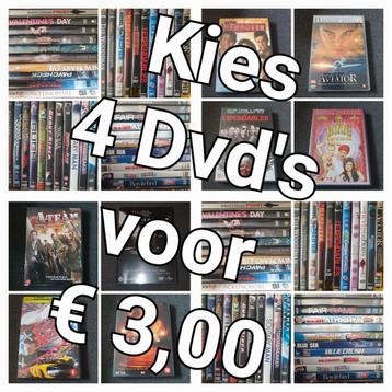 Kies 4 Dvd's voor € 3,00 