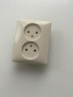 stopcontact inbouw dubbel glanzend crème, Doe-het-zelf en Verbouw, Ophalen, Nieuw, Stopcontact