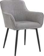 Luxury Eetkamerstoel Emily Grijs 60.5x60x87 Light & Living, Huis en Inrichting, Stoelen, Ophalen, Twee, Metaal, Grijs