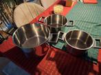 BK Pannenset - 3-delig, Gebruikt, Pannenset, Ophalen of Verzenden, Rvs