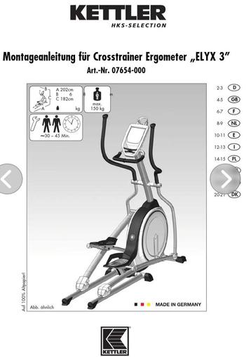 Kettler Elyx 3 Crosstrainer - Goede Staat beschikbaar voor biedingen