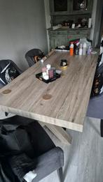 Grote Eettafel + 6 Stoelen (ivm Verhuizing), Huis en Inrichting, Tafels | Eettafels, Ophalen, Gebruikt, 200 cm of meer, 50 tot 100 cm