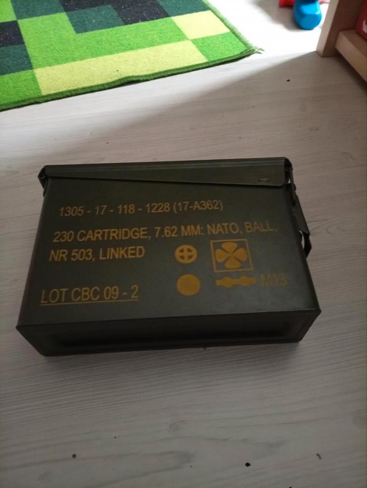 WW2 Kogelbox 7.62mm NATO, Verzamelen, Militaria | Algemeen, Overige soorten, Kist of Geocache, Overige gebieden, Ophalen of Verzenden