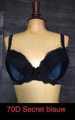 silk zijde zwart kant bh Secret donkerblauw push up nieuw, Secret, Ophalen of Verzenden, Blauw, BH