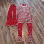 Rode traditionele Indische kostuum,Maat 40-L, Ophalen of Verzenden, Zo goed als nieuw, Maat 38/40 (M)