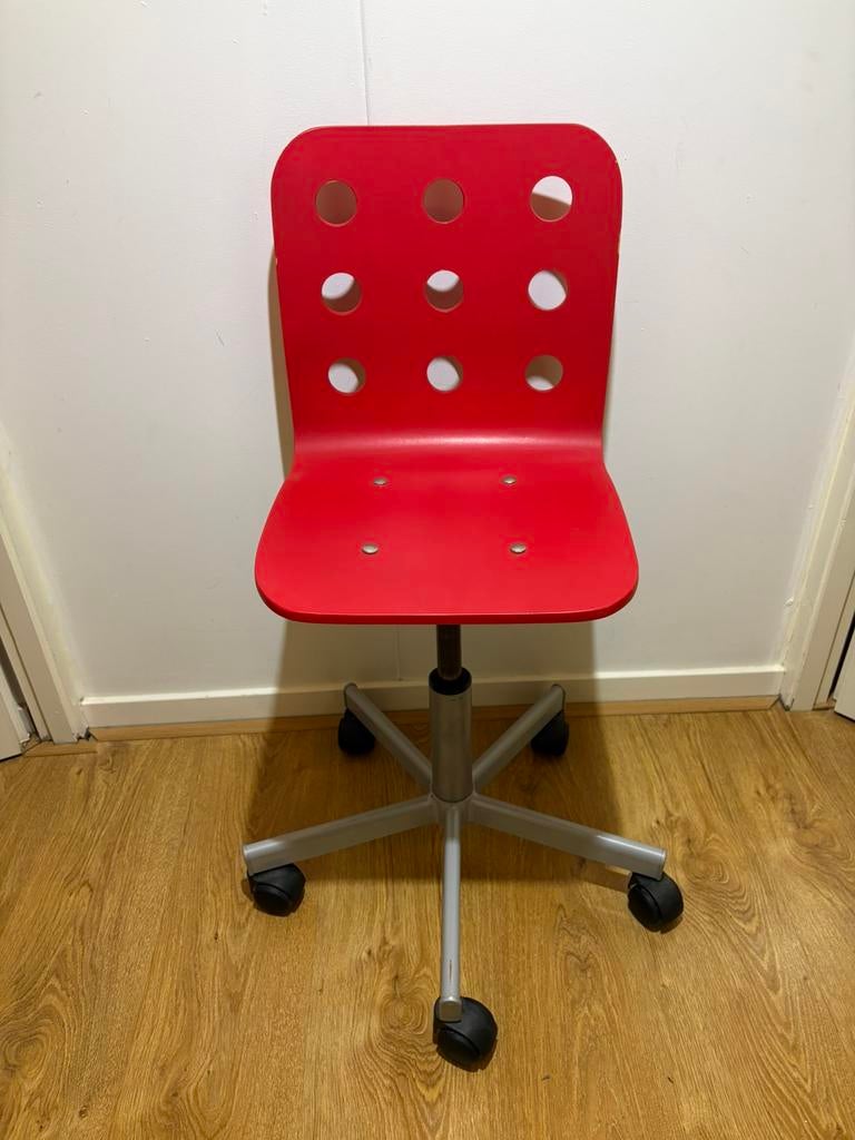 Ikea stoel “Jules”, Ophalen of Verzenden, Zo goed als nieuw, Rood, Bureaustoel