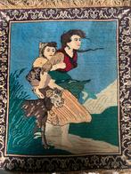 Perzisch wandtapijt /kleed Meisje met geit , kind, Antiek en Kunst, Ophalen of Verzenden