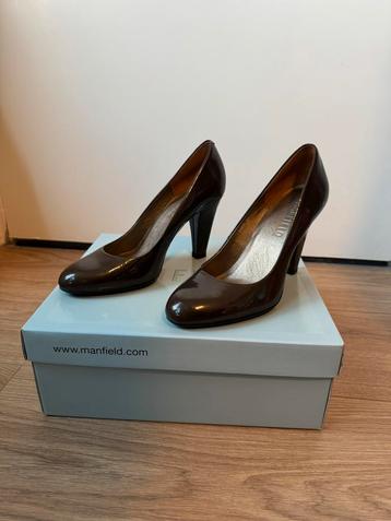 Nieuwstaat Manfield lakpumps chocoladebruin maat 40 beschikbaar voor biedingen
