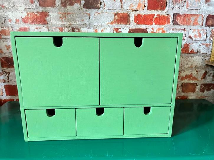 Ladekastje klein ladekastje 36x26x25  oud hollands groen, Huis en Inrichting, Kasten | Ladekasten, Zo goed als nieuw, Minder dan 100 cm