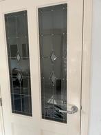 Mooie z.g.a.n binnendeur (massief) met glas in lood., Doe-het-zelf en Verbouw, Deuren en Horren, Ophalen, Binnendeur, 200 tot 215 cm