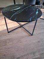 Zwarte salontafel marmerlook van HK-Living.Ø80cm, Huis en Inrichting, Tafels | Salontafels, Ophalen, Gebruikt, 100 tot 150 cm