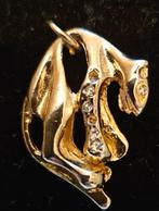 prachtige gouden panterhanger, Sieraden, Tassen en Uiterlijk, Ophalen of Verzenden, Zo goed als nieuw, Met edelsteen, Goud