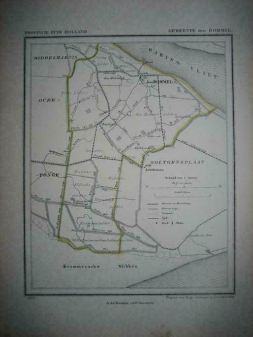 25 / Den Bommel Litho Kuyper ZH 1867, Antiek en Kunst, Kunst | Litho's en Zeefdrukken, Ophalen of Verzenden