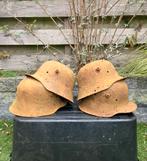 Duitse helmen WO1/WO2 - Bodemvondsten (4 stuks), Ophalen of Verzenden, Overige soorten, Duitsland, Helm of Baret