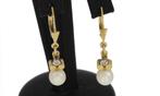 Parel diamanten 14k gouden vintage set dames oorbellen retro, Sieraden, Tassen en Uiterlijk, Oorbellen, Hangers, Voordeelsieraden