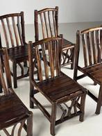 6x Vintage eetkamerstoel stam, Ophalen, Gebruikt, Bruin, Vijf, Zes of meer stoelen