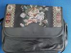 vintage zwarte schoudertas met verwisselbare klep,, Sieraden, Tassen en Uiterlijk, Tassen | Schoudertassen, Verzenden, Nieuw, Zwart