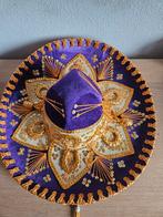 Authentieke Mexicaanse Sombrero Artesanias Lopez Cruz paars, Ophalen of Verzenden