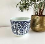 Vintage bloempot Boch delfts blauw, Rond, Ophalen of Verzenden, Zo goed als nieuw, Aardewerk