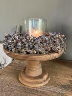 Plateau met krans en windlicht, Ophalen of Verzenden, Zo goed als nieuw