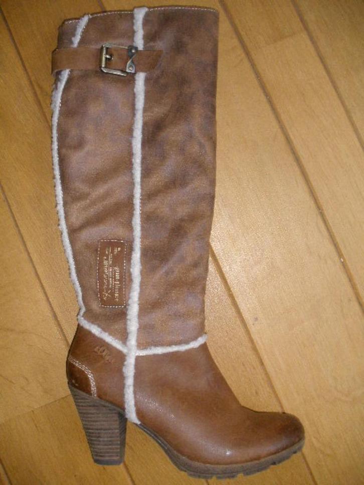 s.OLIVER laarzen camel bruin borg gevoerd maat 41, Kleding | Dames, Schoenen, Zo goed als nieuw, Hoge laarzen, Bruin, Ophalen of Verzenden