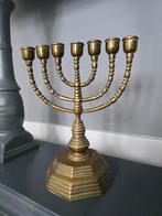 Prachtige antieke zware koperen Menorah-7 armig €45, Antiek en Kunst, Ophalen of Verzenden, Koper of Brons