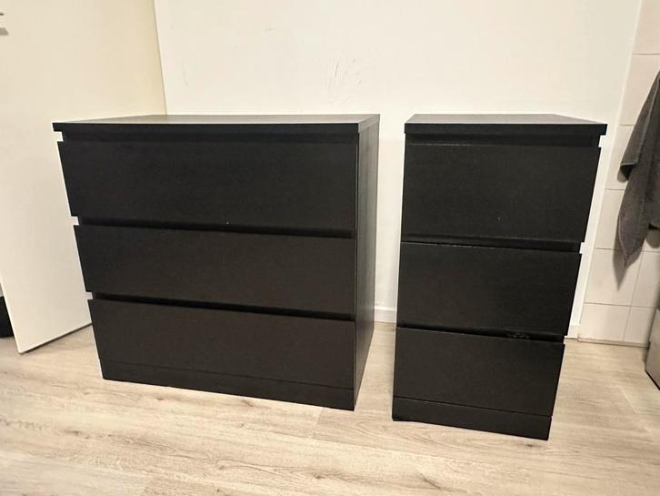 IKEA MALM ladekasten (2 stuks) – zwartbruin ( ladekast ), Huis en Inrichting, Kasten | Ladekasten, Ophalen of Verzenden