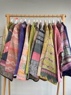 Kimono Overslag Vintage Kantha Quilt Sari India, Jasje, Ophalen of Verzenden