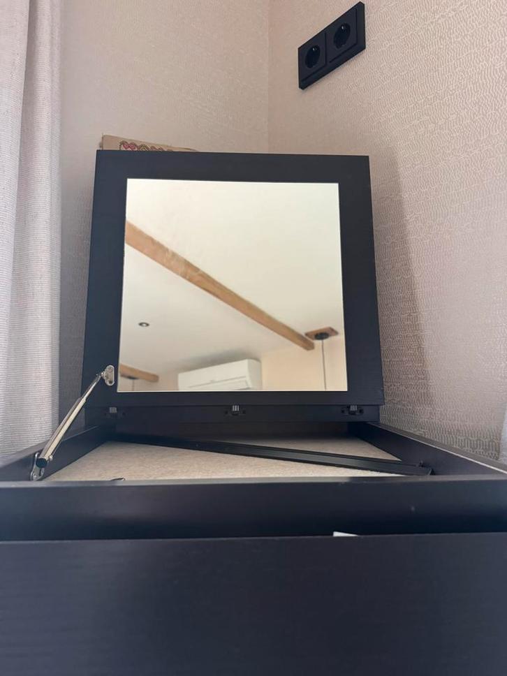 Ikea MALM Ladekast 6 lades - Zwartbruin Spiegel, Huis en Inrichting, Kasten | Kledingkasten, Zo goed als nieuw, 100 tot 150 cm