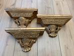 3x Antieke wandconsole – houten– neoclassicistisch, Ophalen of Verzenden