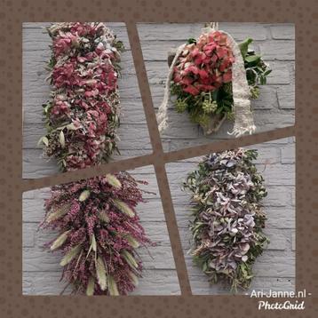 Groendecoraties, droogbloemen, toef, festoen,koffie boeketje beschikbaar voor biedingen