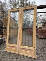 Set schuif / en-suite deuren met glas in lood 211x138.5cm., Antiek en Kunst, Ophalen