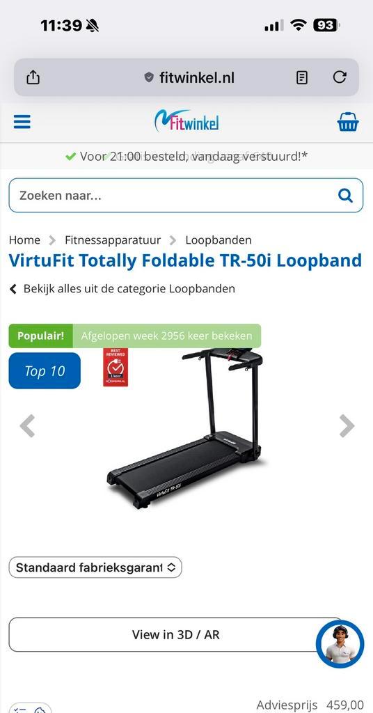 Foldable Treadmill - virtufit tr-50i loopband, Sport en Fitness, Fitnessapparatuur, Nieuw, Loopband, Benen, Overige materialen