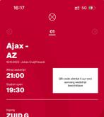 1x Ajax - Az vak 401, Tickets en Kaartjes, Drie personen of meer, Maart
