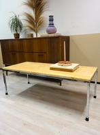 Mooi vintage salontafel koffietafel chroom travertin blad, Huis en Inrichting, Tafels | Salontafels, Ophalen, Gebruikt, 100 tot 150 cm