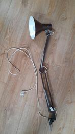 Vintage bruine bureaulamp/klemlamp, Ophalen of Verzenden, Zo goed als nieuw