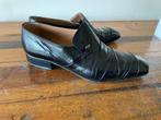 Stylish vintage zwart leren heren schoenen maat 46, Ophalen of Verzenden, Gedragen, Zwart