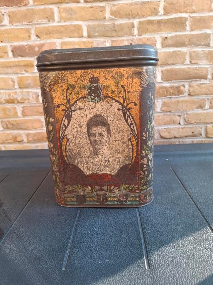 Oude nostalgische blikken doos, Antiek en Kunst, Antiek | Tin, Ophalen of Verzenden
