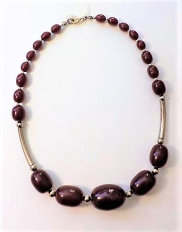 Art deco ketting van Jakob Bengel roodbruin galaliet (5613-2 beschikbaar voor biedingen