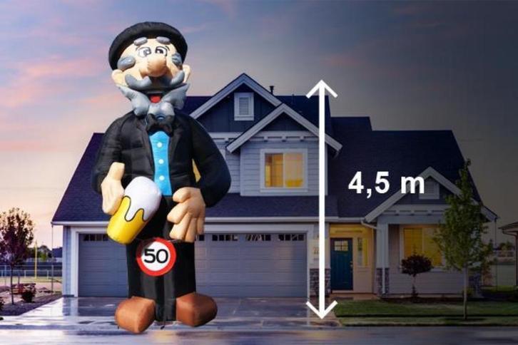Abraham pop cartoon 4,5 meter hoog te huur, landelijke bezor, Hobby en Vrije tijd, Feestartikelen | Verhuur, Zo goed als nieuw