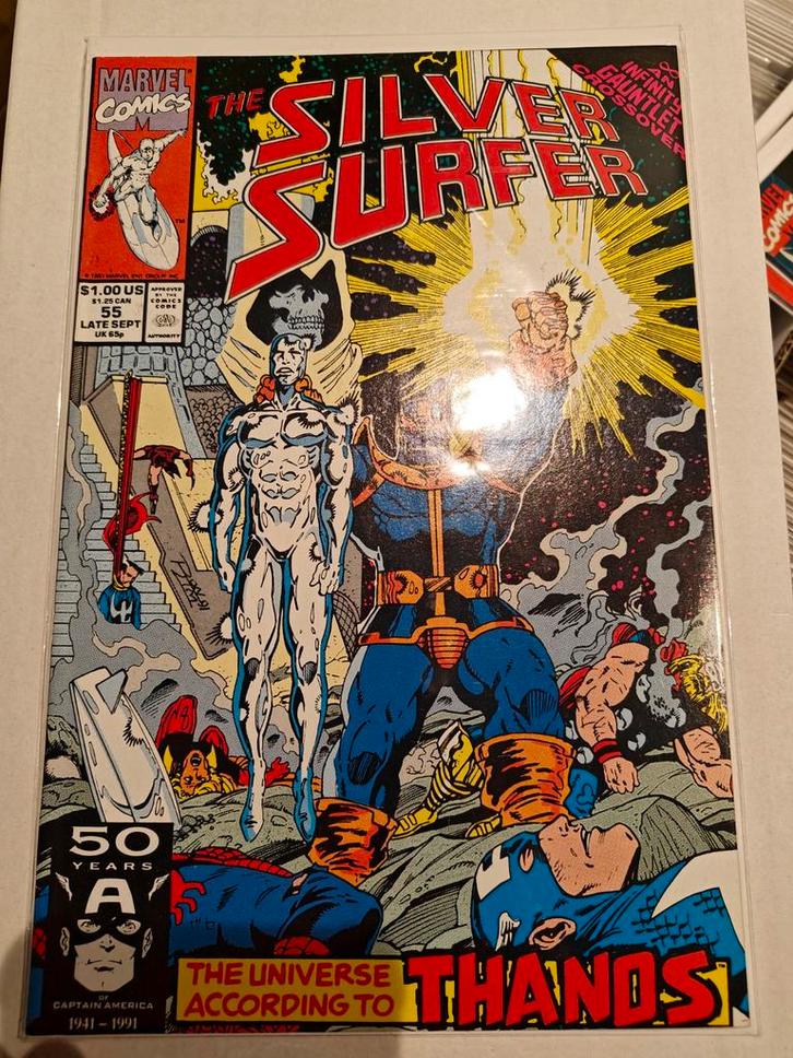 Silver Surfer (Marvel) - 5 issues incl. #55 Thanos, Boeken, Strips | Comics, Zo goed als nieuw, Amerika, Ophalen of Verzenden
