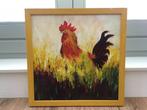 Mooi kunstwerk (olieverf) haan (incl .lijst) - NIEUW, Ophalen