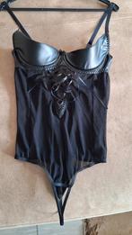 Christine le duc bodysuit openkruis halve cupjes maat L, Christine Le Duc, Ophalen of Verzenden, Zwart, Body of Korset