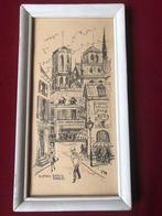 Kunstwerk litho Parijs Paris / Notre Dame / Moulin Rouge, Antiek en Kunst, Ophalen of Verzenden