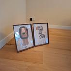 Schilderijen met dierenprint - Leeuw en Zebra - Nieuw, Ophalen of Verzenden, Nieuw