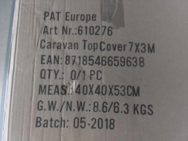 Dakhoes voor caravan voor winterstalling (buiten) 7 x 3 mtr, Caravans en Kamperen, Caravan accessoires, Gebruikt, Ophalen